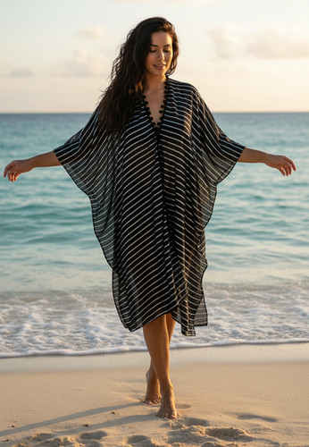 Beach cover kaftan black - cover, &