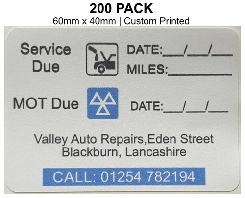 200 mot service reminder - &,