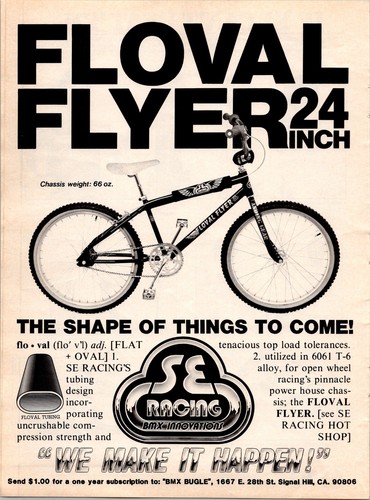 1982 racing bmx floval - •, se