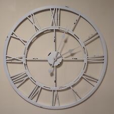 White Skeletal Wall Clock Large - Metal Wall Hanging