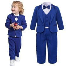 Baby Boy Suit Set Wedding Infant Formal Outfit Performance Costume 4PCS