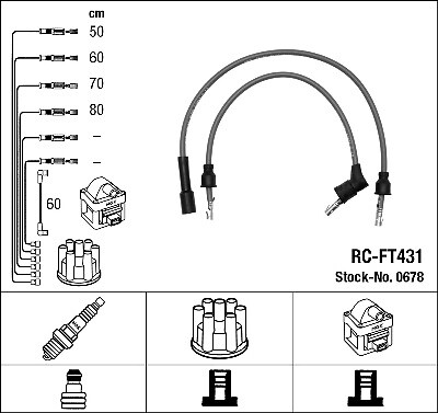 0678 ngk ignition cable - ngk, kit