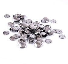 Hemline Self Cover Covered Brass Silver Buttons Metal Snap On Back Bulk Buy NEW