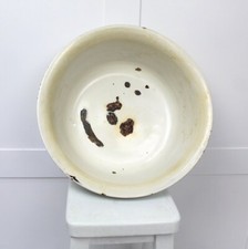 Vintage large enamel bowl - bowl,