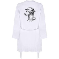 'Whippet Dog Wearing Santa Hat' Adult Dressing Robe / Gown (RO058761)