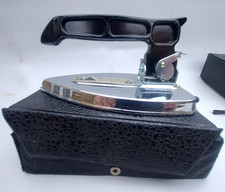 Vintage Trident No 932 Travel Flat Iron with Case 1950's