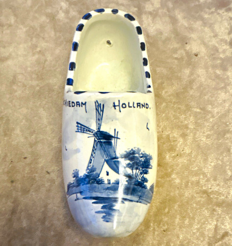 Delft blue ceramic clog shoe - delft,