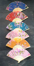 2x Pastel Colourful Wood Ladies Folding Hand Summer Decorative Fan UK Seller