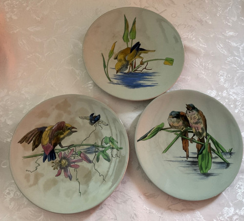 Antique danish bird plates - 3, x