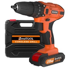 Cordless Drill Screwdriver 21V 45Nm Electric Drilling Machine with 2PCS Battery