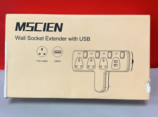Mscien Plug Extension with 2 USB Wall Socket 3 Way Plug Adaptor YQ02U