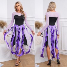 UK Womens Halloween Twisted Witch Mermaid Cosplay Costumes Octopus Maxi Dress