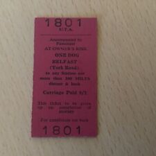 Irish.  Railway. Ticket,   (  Belfast. York Rd,  One. Dog,  1801,    )p -52