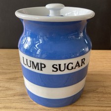 T G Green Cornishware LUMP SUGAR Storage Jar 14.5cm / 5.5” Black Shield