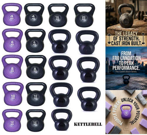 Vinyl kettlebell weight set - vinyl,