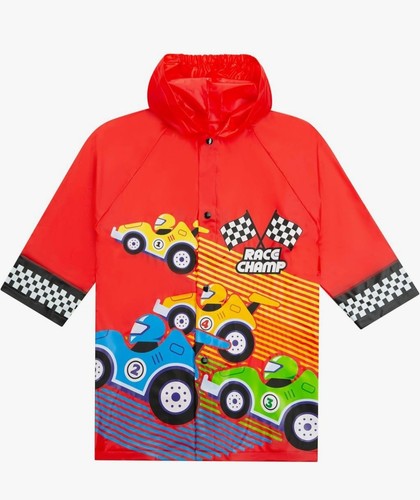 Boys hooded pvc rain - boys, red
