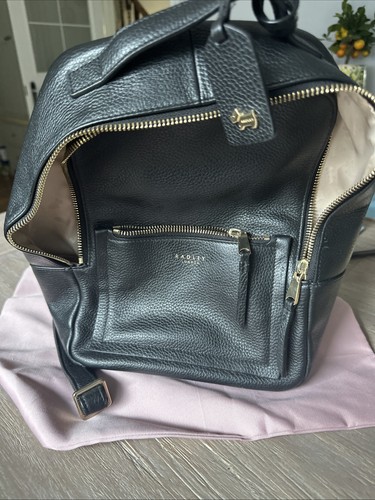Radley black leather backpack - radley,