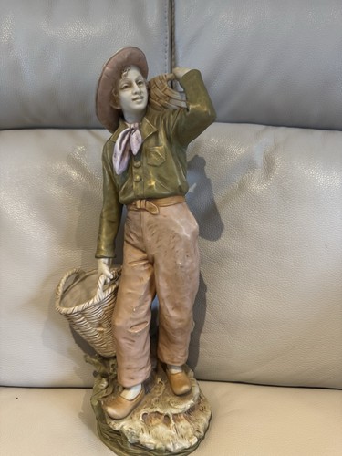 Royal dux man with - royal, baskets