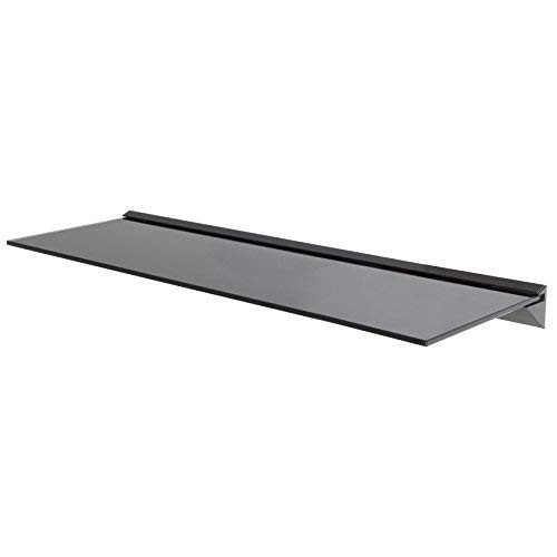 Black glass floating shelf - glass,