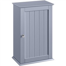 Bathroom Wall Cabinet Single Door Storage Unit Kitchen Cupboard 3 Tiers, Grey