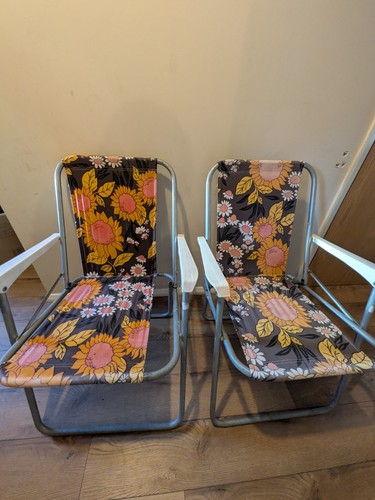 Retro 1970s floral folding - 1970s,