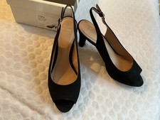 John Lewis Cora navy blue peep toe sling back shoes Eur 40 UK 7