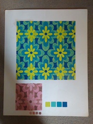 Vintage original 1970s textile - vintage,