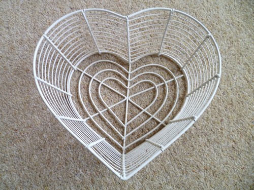 Cream metal heart shaped - heart,