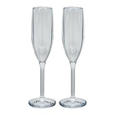 2 x CARAVAN POLYCARBONATE CHAMPAGNE FLUTE GLASS 190ml/6.5oz (8978) motorhome 