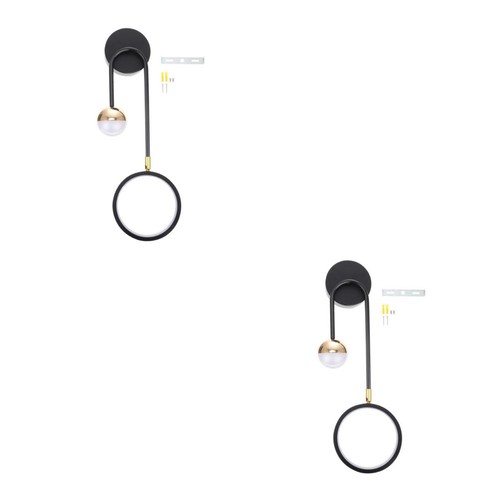 Set black wall lamps - black,