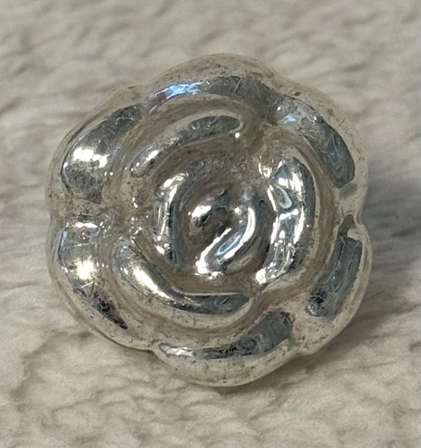 Vintage silver glass flower - silver,