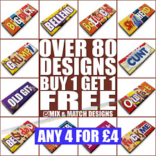 Funny Chocolate Bar Wrappers Rude Novelty Birthday Fun Gift Naughty Joke Present