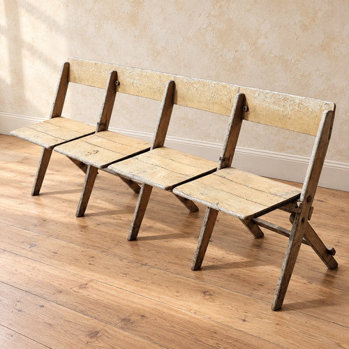Antique folding chapel bench - antique,