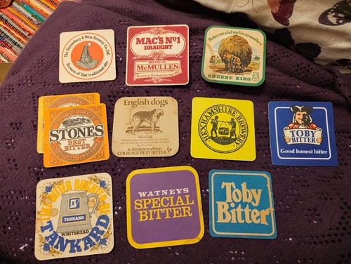 Vintage beer mats - x, (approx