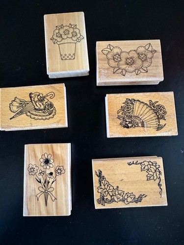 Rubber stamps wood block - stamps, on