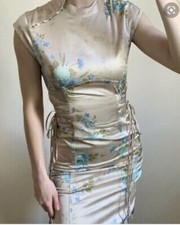 ELEGANT KAREN MILLEN DRESS UK 12 may fit 14 ORIENTAL SILK DRESS ?PRE ASOS?RARE