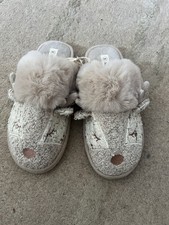 FatFace Womens Delilah Deer Mule Slippers Size MEDIUM 5-6 Uk BNWT