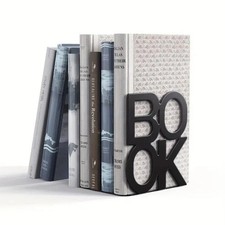 1 Pcs Black Metal Book Ends