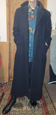  Black wool coat size 14 maxi length  -  pre-owned