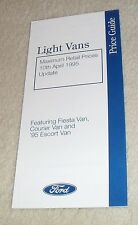 Ford Light Vans Price List 1995 - Fiesta Van - Courier - Escort Van