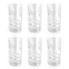 Crystallised Glasses 350ml Set of 6 Tumblers Cocktails Soft Drinks Glass | M&W