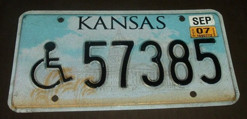 2007 kansas license plate - kansas,