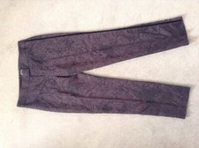 Per Una Speziali 10 Purple Black Mix Velvet Trim Fancy Sheen Damask Trousers W32