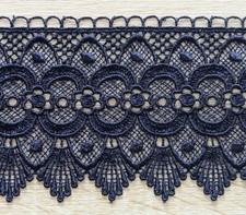Navy Blue Crochet Guipure Trim