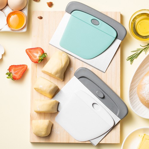 Stainless steel dough scraper - steel,