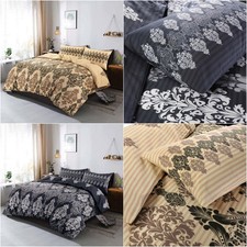 Luxury Tanya Damask Printed Duvet Quilt Cover Bedding Set - Various Sizes