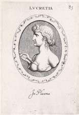 1685 Bust of Lucretia - Engraving by Giovanni Galestruzzi after Leonardo Senesi