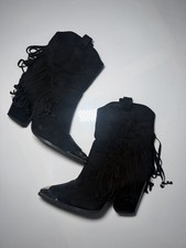 Black Fringe Cowboy Boots