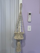 Macrame Hanging Basket Plant Shabby Chic Home Decor 40” Long