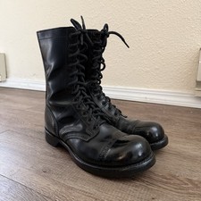Corcoran Black Leather Unlined Jump Boots Combat Military Made in USA 10D
